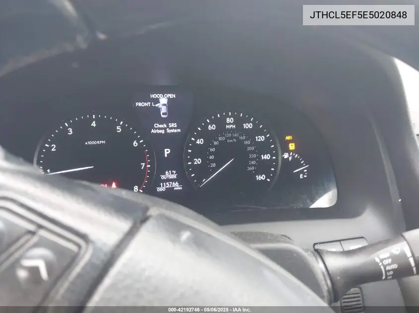 2014 Lexus Ls 460 VIN: JTHCL5EF5E5020848 Lot: 42192746