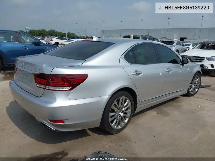 2016 Lexus Ls 460 VIN: JTHBL5EF8G5139220 Lot: 42291165