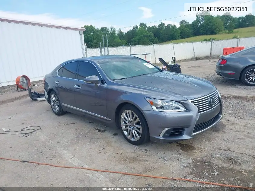 2016 Lexus Ls 460 VIN: JTHCL5EF5G5027351 Lot: 42414163
