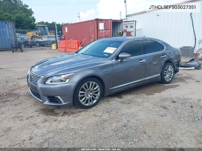 2016 Lexus Ls 460 VIN: JTHCL5EF5G5027351 Lot: 42414163