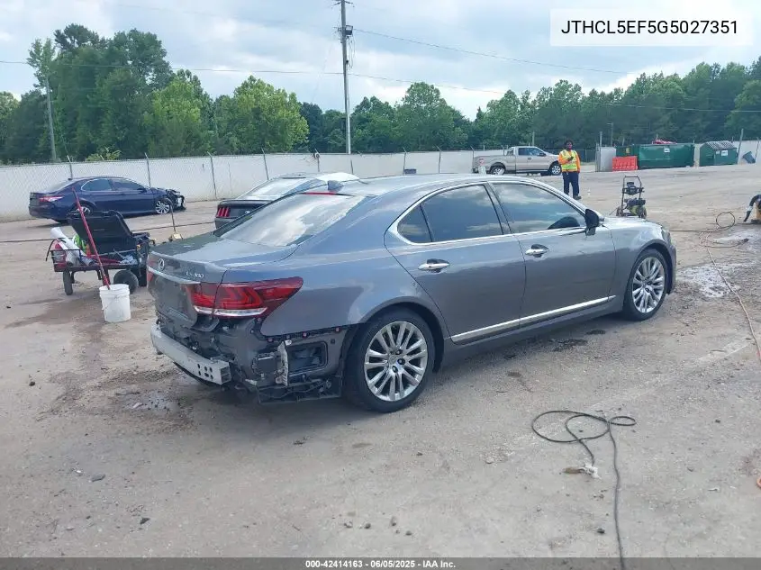 2016 Lexus Ls 460 VIN: JTHCL5EF5G5027351 Lot: 42414163