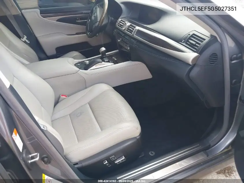 2016 Lexus Ls 460 VIN: JTHCL5EF5G5027351 Lot: 42414163