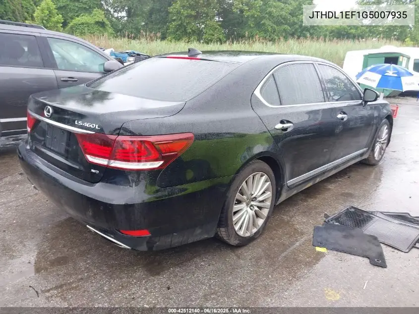2016 Lexus Ls 460 L VIN: JTHDL1EF1G5007935 Lot: 42512140