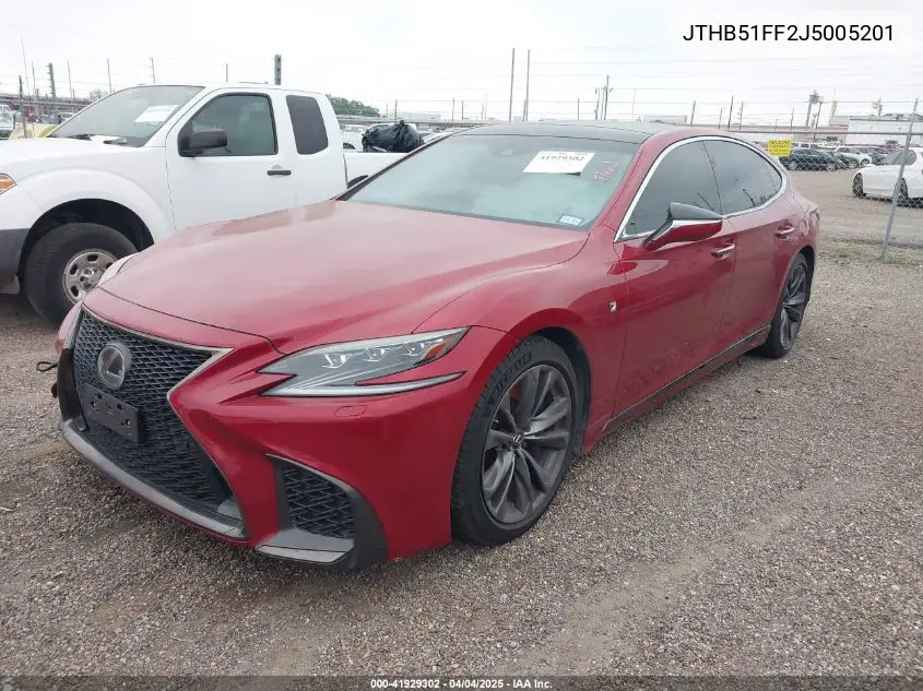 2018 Lexus Ls 500 F Sport VIN: JTHB51FF2J5005201 Lot: 41929302