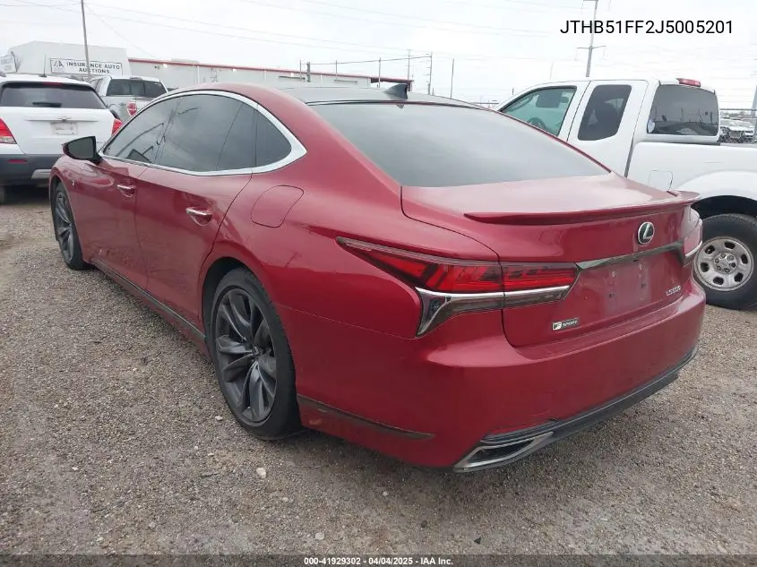2018 Lexus Ls 500 F Sport VIN: JTHB51FF2J5005201 Lot: 41929302