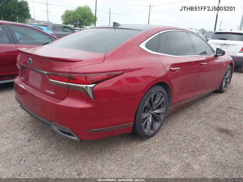 2018 Lexus Ls 500 F Sport VIN: JTHB51FF2J5005201 Lot: 41929302