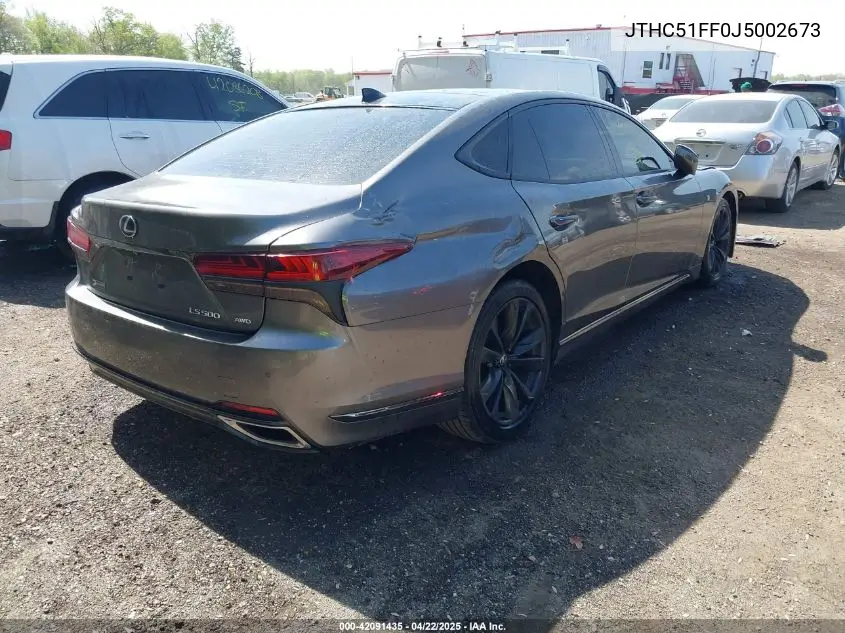 2018 Lexus Ls 500 F Sport VIN: JTHC51FF0J5002673 Lot: 42091435