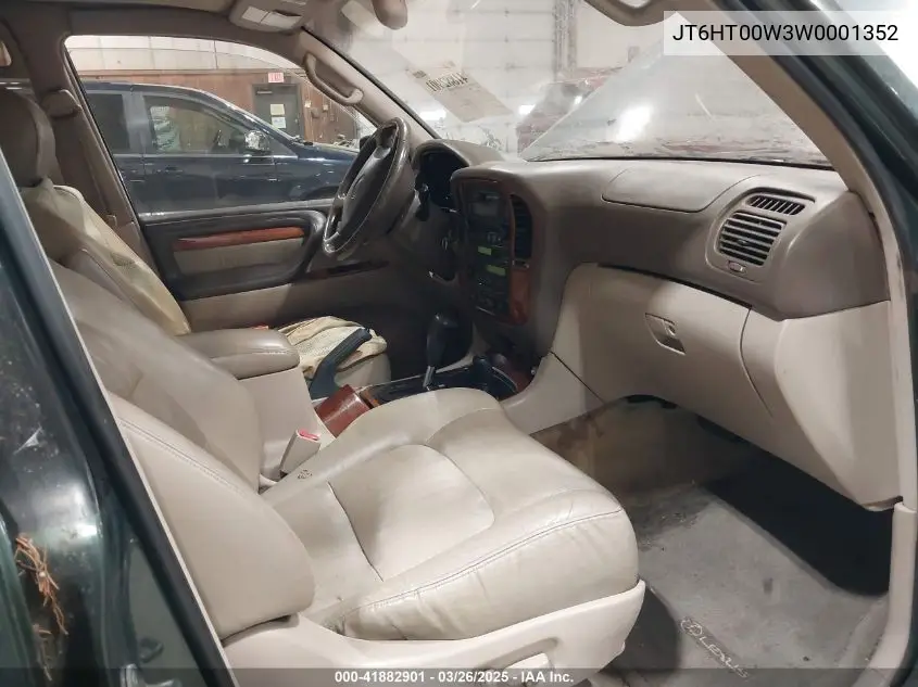1998 Lexus Lx 470 VIN: JT6HT00W3W0001352 Lot: 41882901
