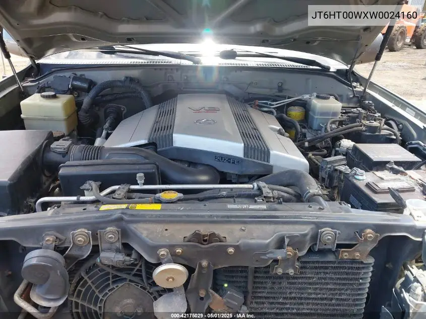 1998 Lexus Lx 470 VIN: JT6HT00WXW0024160 Lot: 42175029