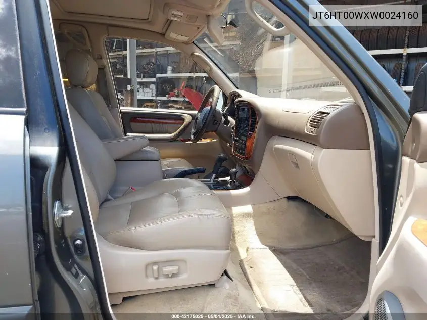 1998 Lexus Lx 470 VIN: JT6HT00WXW0024160 Lot: 42175029