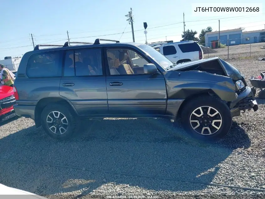1998 Lexus Lx 470 VIN: JT6HT00W8W0012668 Lot: 42344338