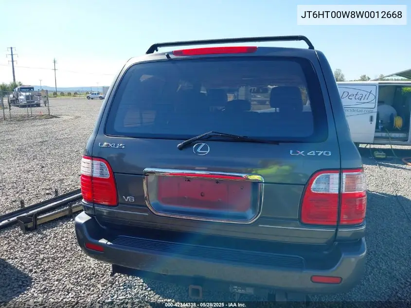 1998 Lexus Lx 470 VIN: JT6HT00W8W0012668 Lot: 42344338