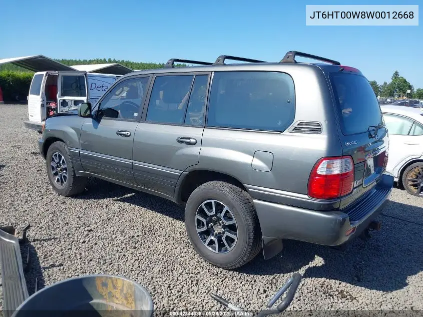 1998 Lexus Lx 470 VIN: JT6HT00W8W0012668 Lot: 42344338