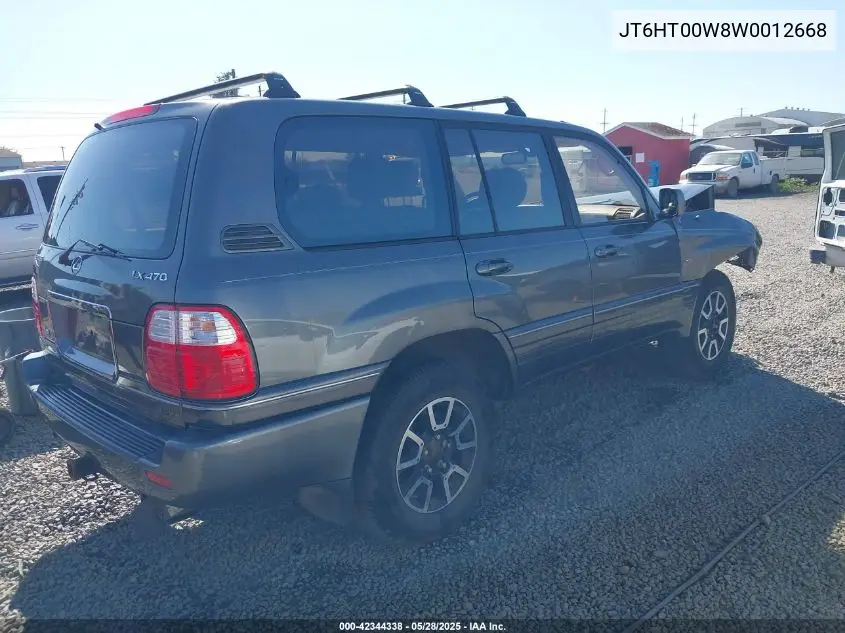 1998 Lexus Lx 470 VIN: JT6HT00W8W0012668 Lot: 42344338
