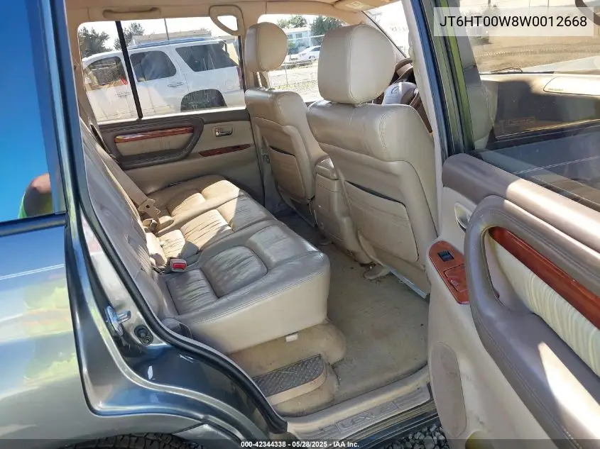 1998 Lexus Lx 470 VIN: JT6HT00W8W0012668 Lot: 42344338