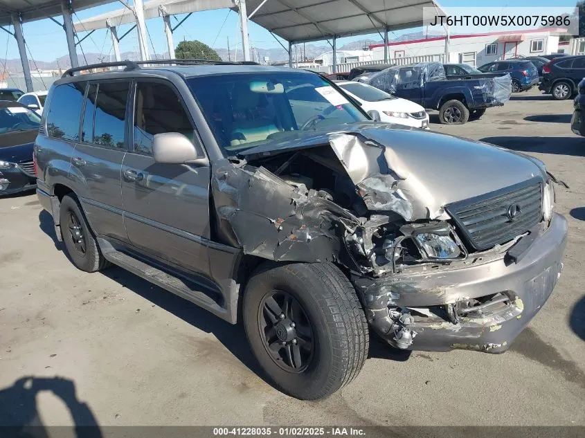 1999 Lexus Lx 470 VIN: JT6HT00W5X0075986 Lot: 41228035