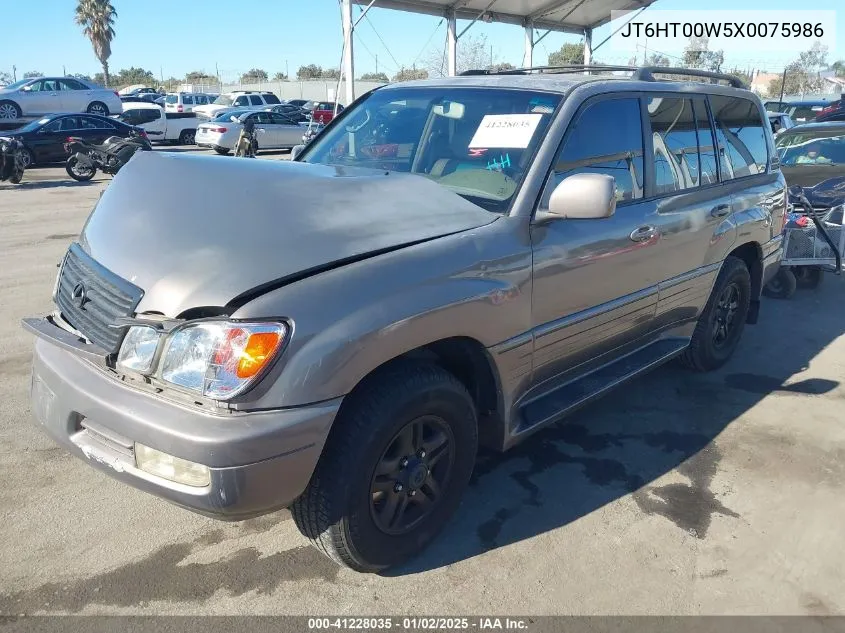 1999 Lexus Lx 470 VIN: JT6HT00W5X0075986 Lot: 41228035