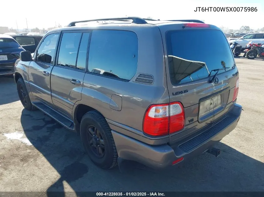 1999 Lexus Lx 470 VIN: JT6HT00W5X0075986 Lot: 41228035