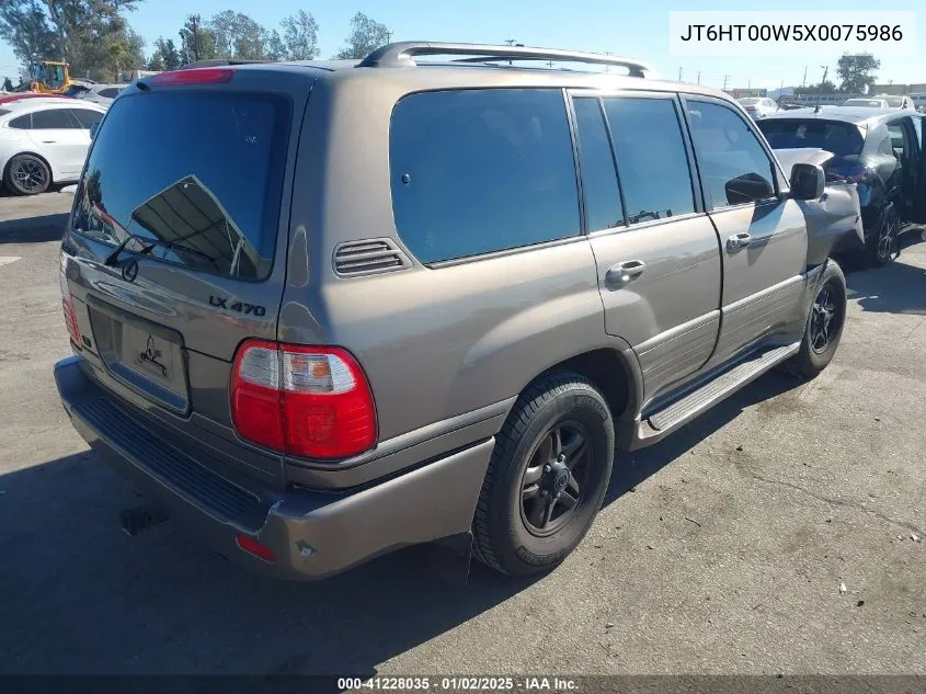 1999 Lexus Lx 470 VIN: JT6HT00W5X0075986 Lot: 41228035