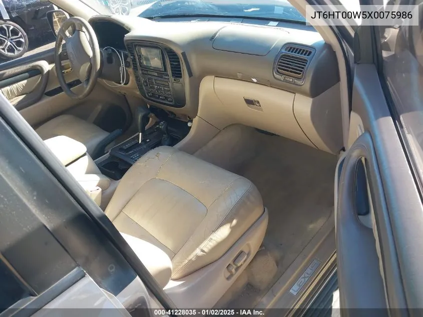 1999 Lexus Lx 470 VIN: JT6HT00W5X0075986 Lot: 41228035