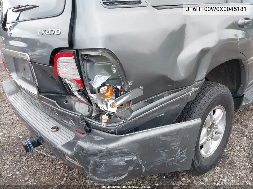 1999 Lexus Lx 470 VIN: JT6HT00W0X0045181 Lot: 42502363