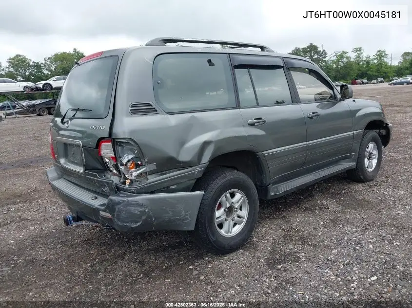 1999 Lexus Lx 470 VIN: JT6HT00W0X0045181 Lot: 42502363