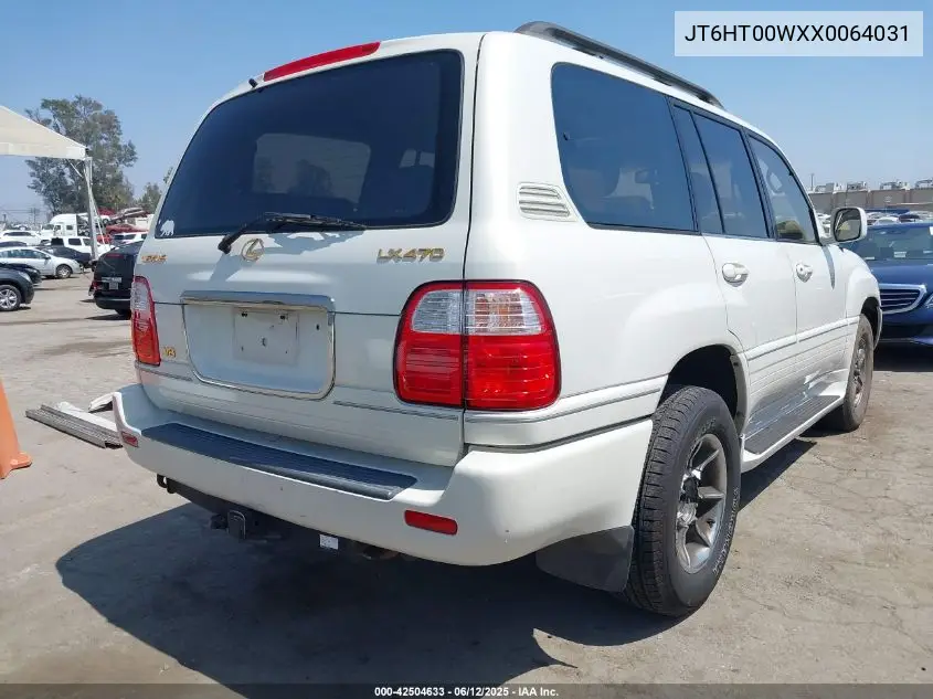 1999 Lexus Lx 470 VIN: JT6HT00WXX0064031 Lot: 42504633