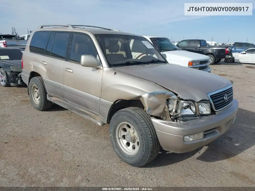 2000 Lexus Lx 470 VIN: JT6HT00W0Y0098917 Lot: 41937661