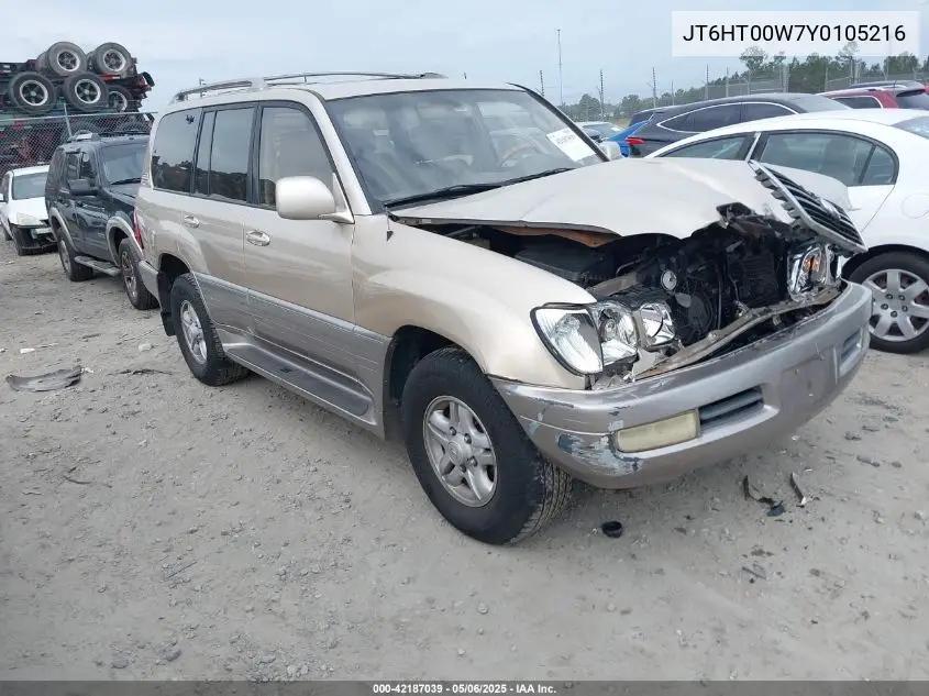 2000 Lexus Lx 470 VIN: JT6HT00W7Y0105216 Lot: 42187039