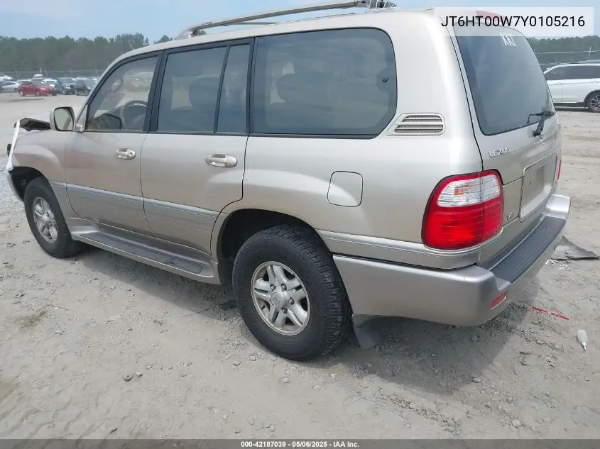 2000 Lexus Lx 470 VIN: JT6HT00W7Y0105216 Lot: 42187039