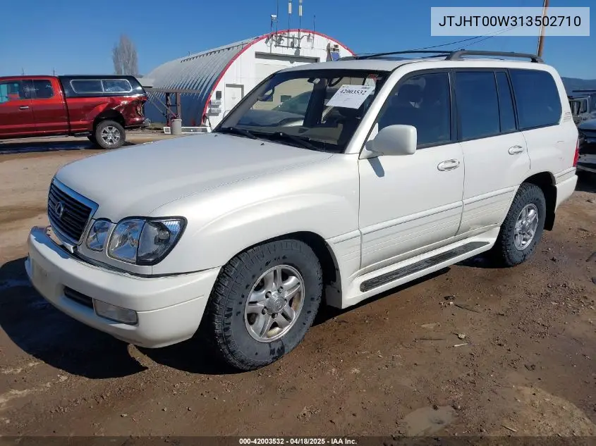 2001 Lexus Lx 470 VIN: JTJHT00W313502710 Lot: 42003532
