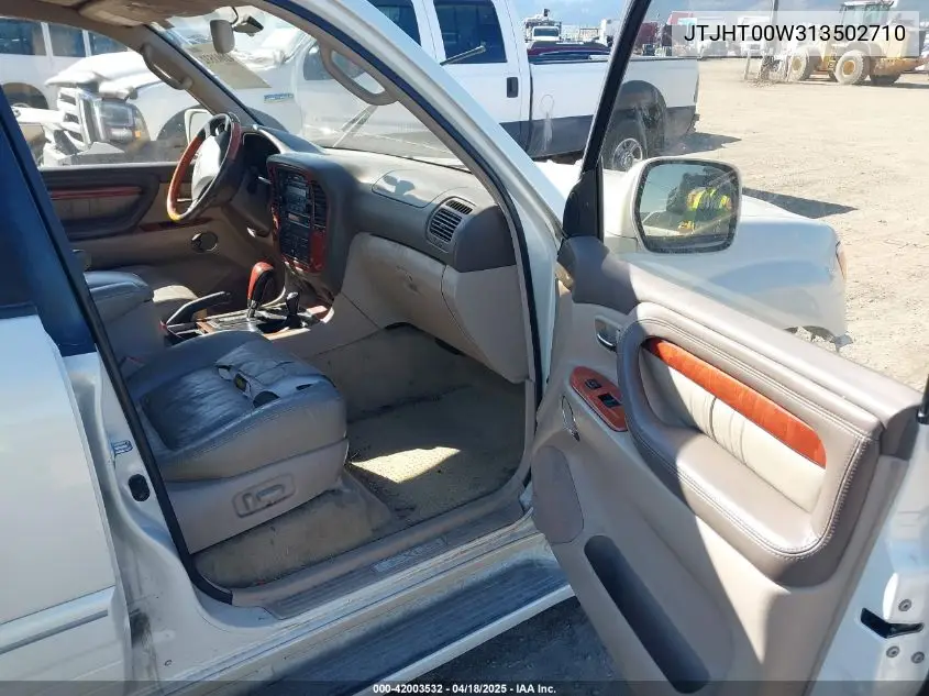 2001 Lexus Lx 470 VIN: JTJHT00W313502710 Lot: 42003532