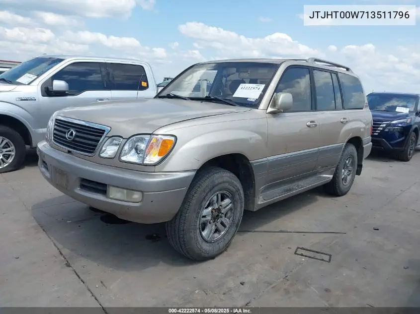 2001 Lexus Lx 470 VIN: JTJHT00W713511796 Lot: 42222574