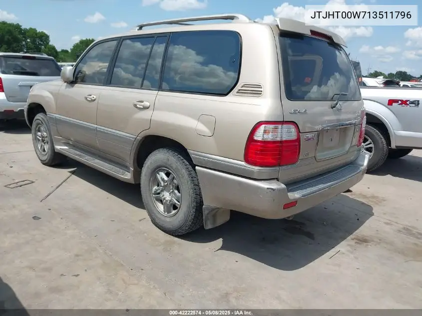 2001 Lexus Lx 470 VIN: JTJHT00W713511796 Lot: 42222574