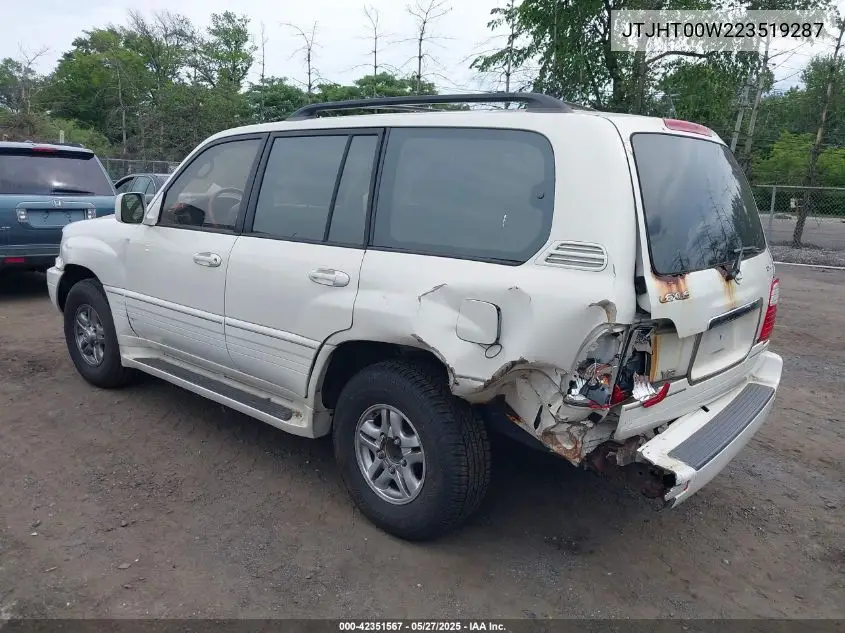 2002 Lexus Lx 470 VIN: JTJHT00W223519287 Lot: 42351567