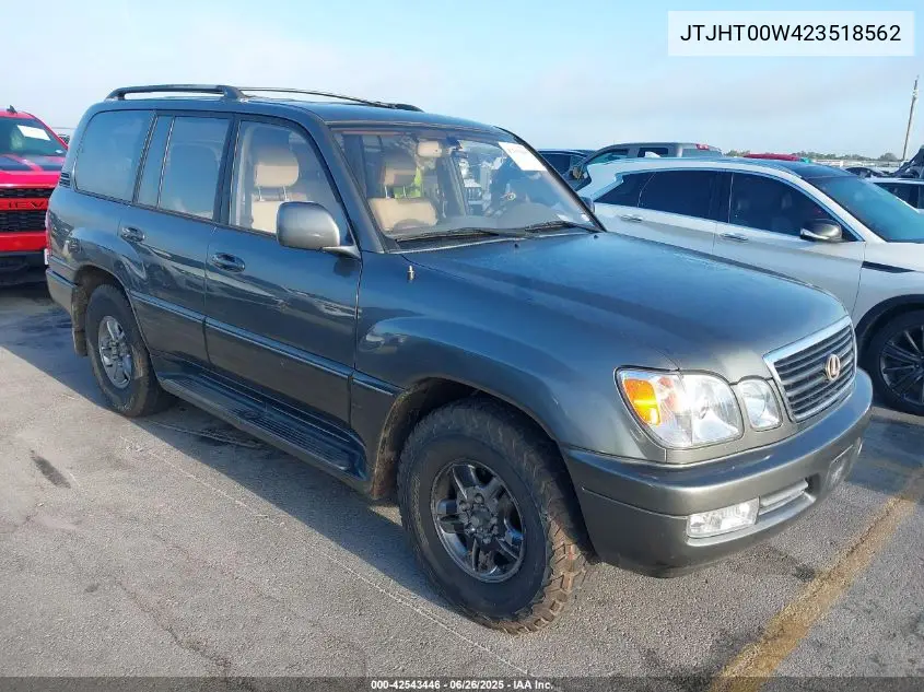 2002 Lexus Lx 470 VIN: JTJHT00W423518562 Lot: 42543446