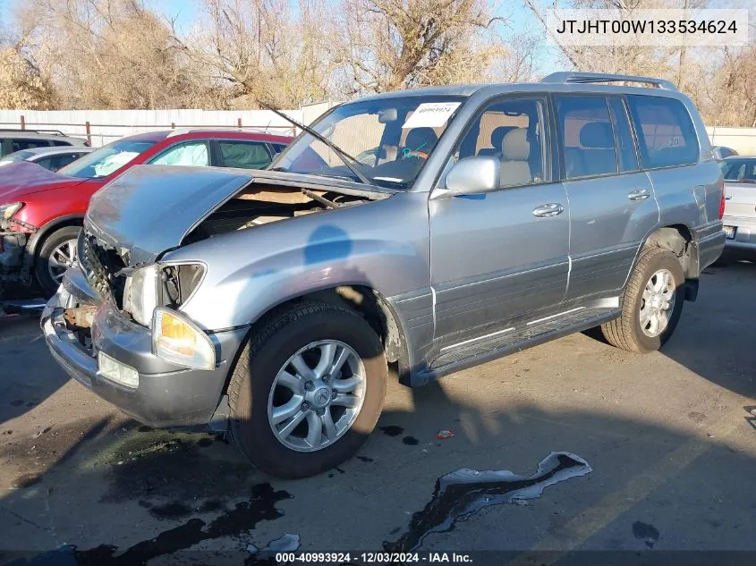 2003 Lexus Lx 470 VIN: JTJHT00W133534624 Lot: 40993924