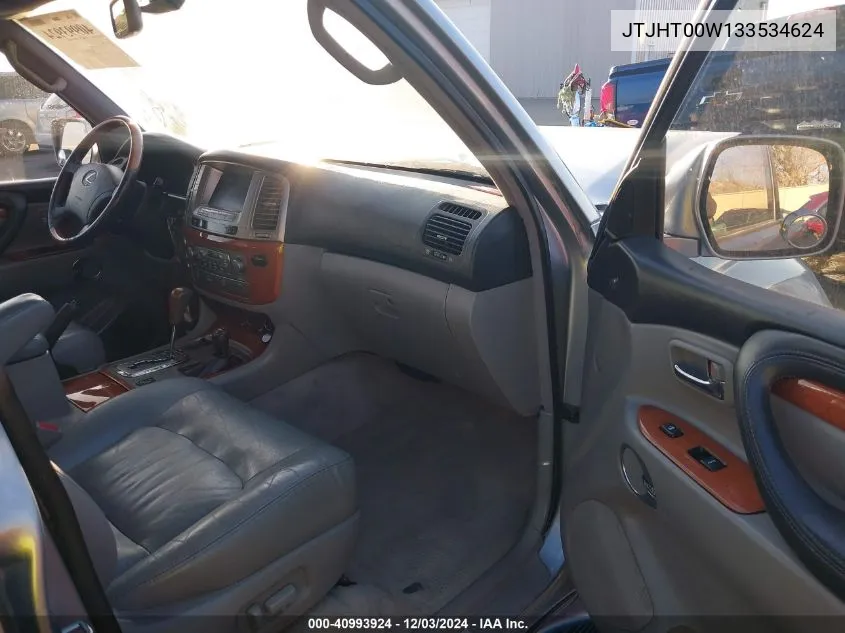 2003 Lexus Lx 470 VIN: JTJHT00W133534624 Lot: 40993924