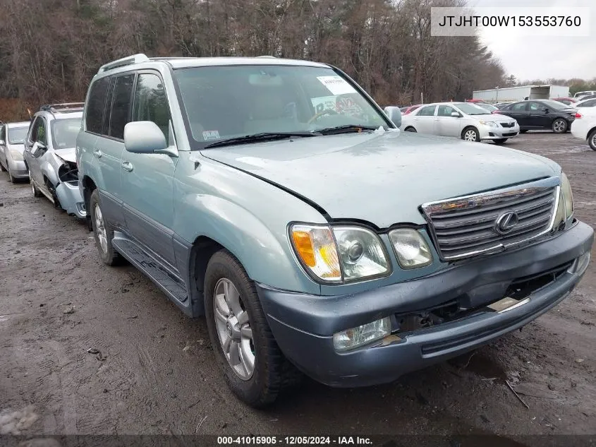 2005 Lexus Lx 470 VIN: JTJHT00W153553760 Lot: 41015905