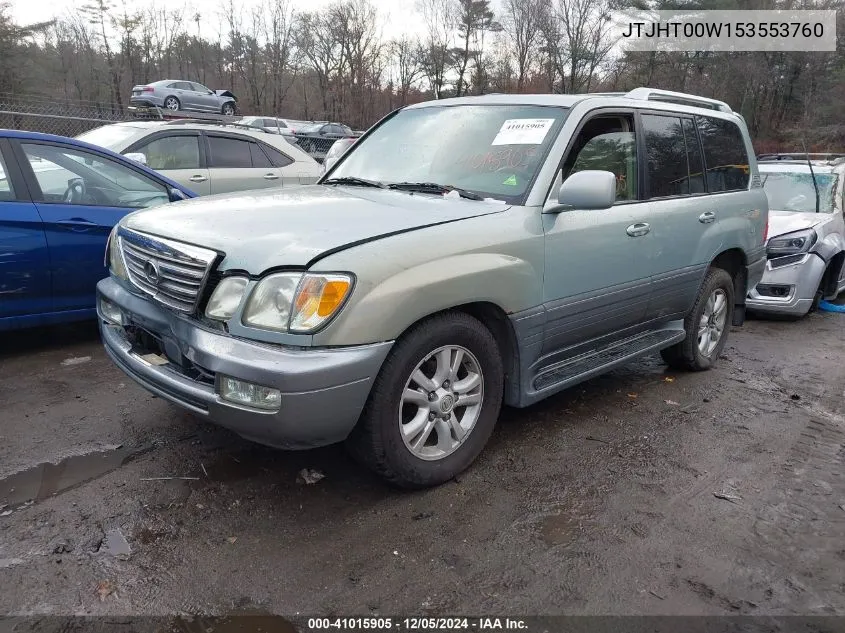 2005 Lexus Lx 470 VIN: JTJHT00W153553760 Lot: 41015905