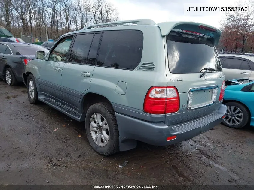 2005 Lexus Lx 470 VIN: JTJHT00W153553760 Lot: 41015905