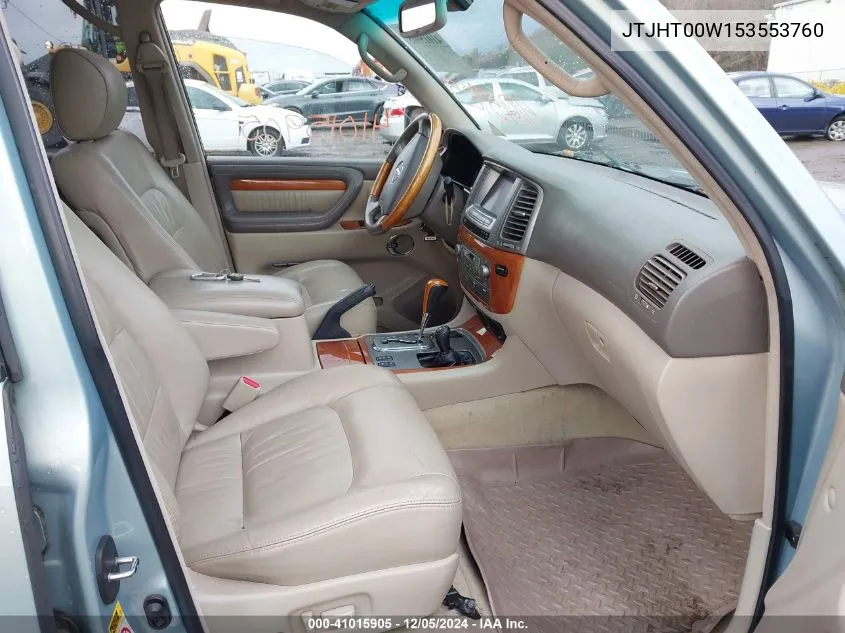 2005 Lexus Lx 470 VIN: JTJHT00W153553760 Lot: 41015905