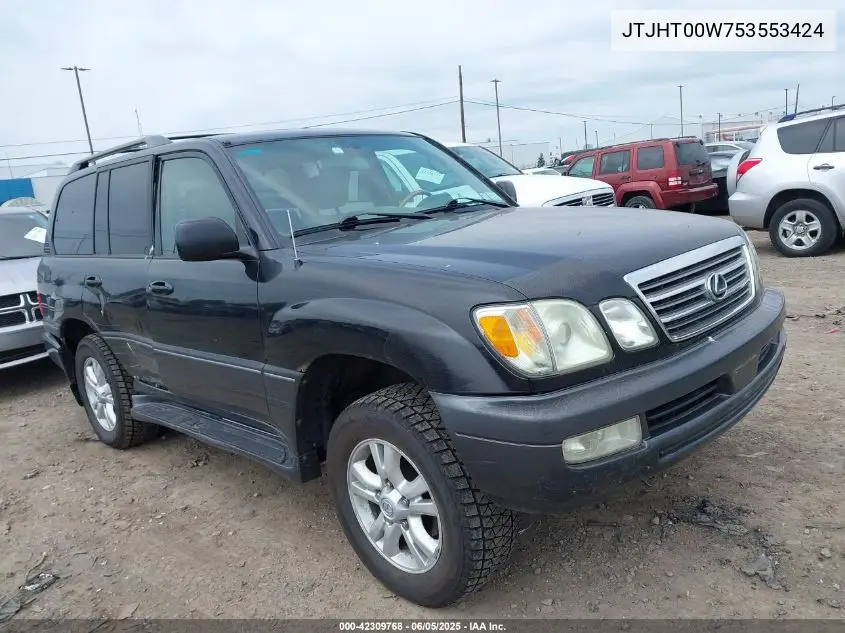 2005 Lexus Lx 470 VIN: JTJHT00W753553424 Lot: 42309768