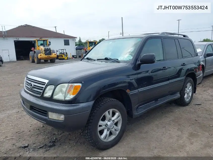 2005 Lexus Lx 470 VIN: JTJHT00W753553424 Lot: 42309768