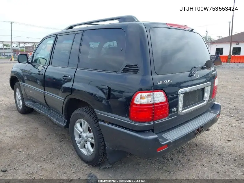2005 Lexus Lx 470 VIN: JTJHT00W753553424 Lot: 42309768