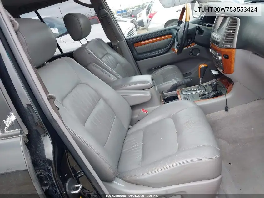 2005 Lexus Lx 470 VIN: JTJHT00W753553424 Lot: 42309768