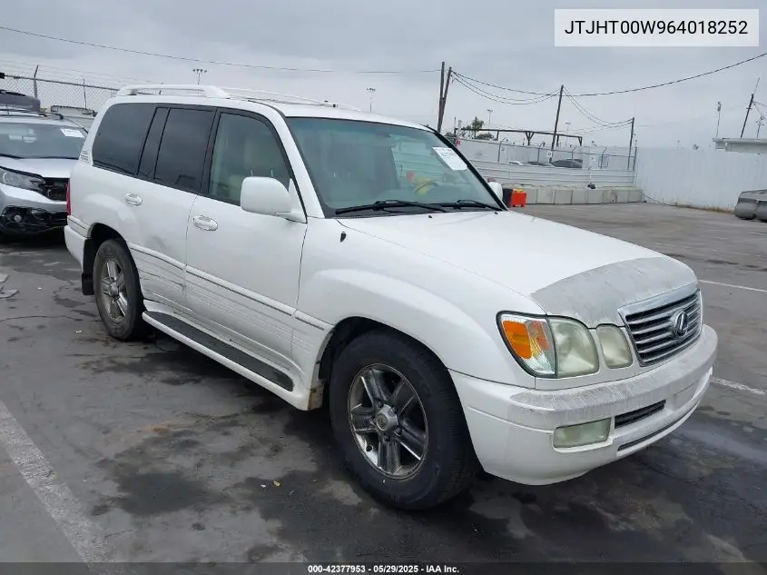 2006 Lexus Lx 470 VIN: JTJHT00W964018252 Lot: 42377953