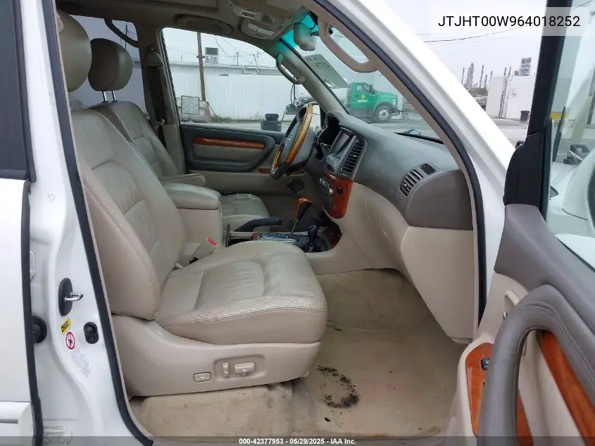 2006 Lexus Lx 470 VIN: JTJHT00W964018252 Lot: 42377953