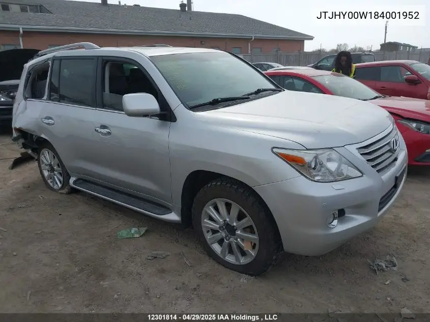 2008 Lexus Lx 570 570 VIN: JTJHY00W184001952 Lot: 12301814