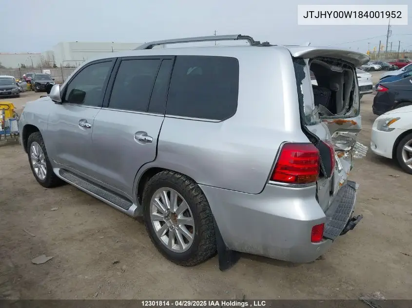 2008 Lexus Lx 570 570 VIN: JTJHY00W184001952 Lot: 12301814